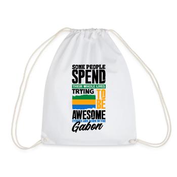 Gabonese Gabon Gabonese Flag Funny Quote - Drawstring Bag - white - Front