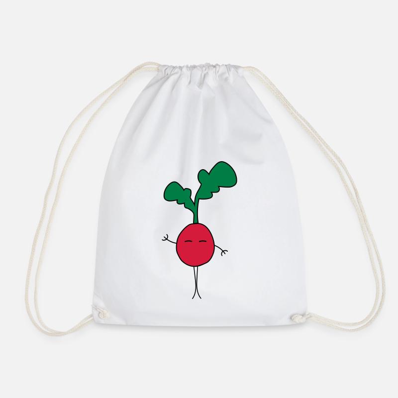 Radish doodle - Drawstring Bag - white