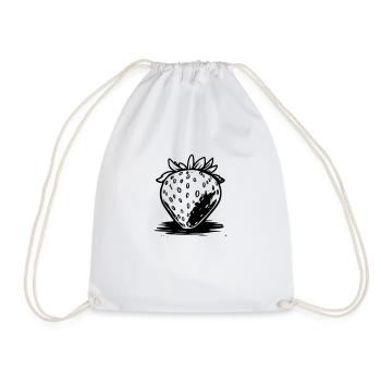 Fraise style bande dessinée noir et blanc - Sac de sport léger - blanc - Devant