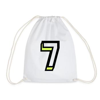 7 YEARS. 7th ANNIVERSARY. BIRTHDAY 7 YEARS. 7 - Drawstring Bag - white - Front