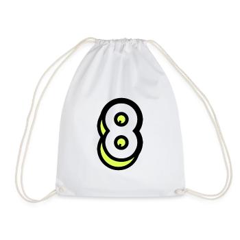 8 ANS. 8e ANNIVERSAIRE. ANNIVERSAIRE 8 ANS - Sac de sport léger - blanc - Devant