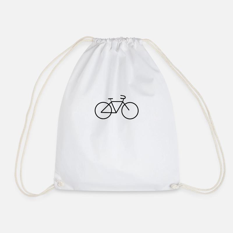 Bicycle - Drawstring Bag - white