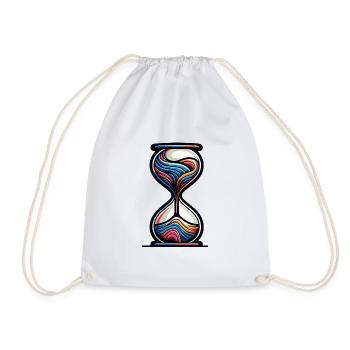 Colorful hourglass with modern aesthetics - Drawstring Bag - white - Front