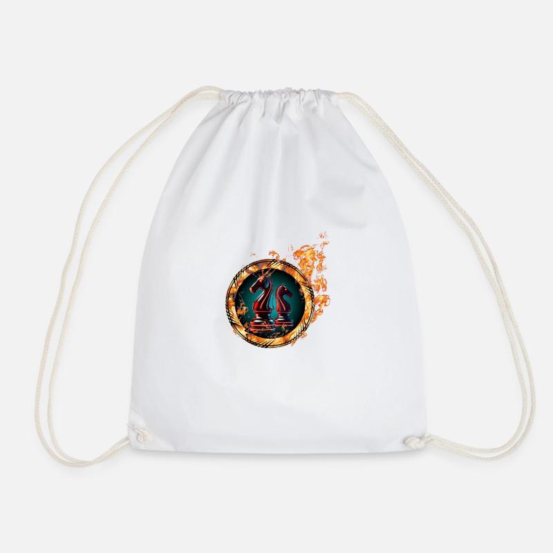 Fiery Horsies - Drawstring Bag - white