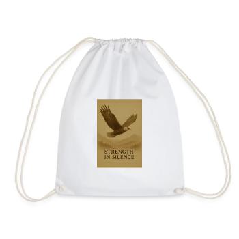 Strength in Silence Eagle - Drawstring Bag - white - Front