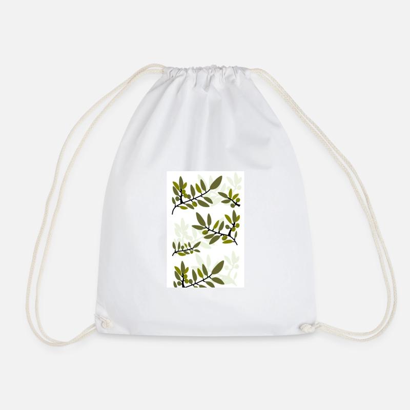 Ulivo Pattern - Drawstring Bag - white