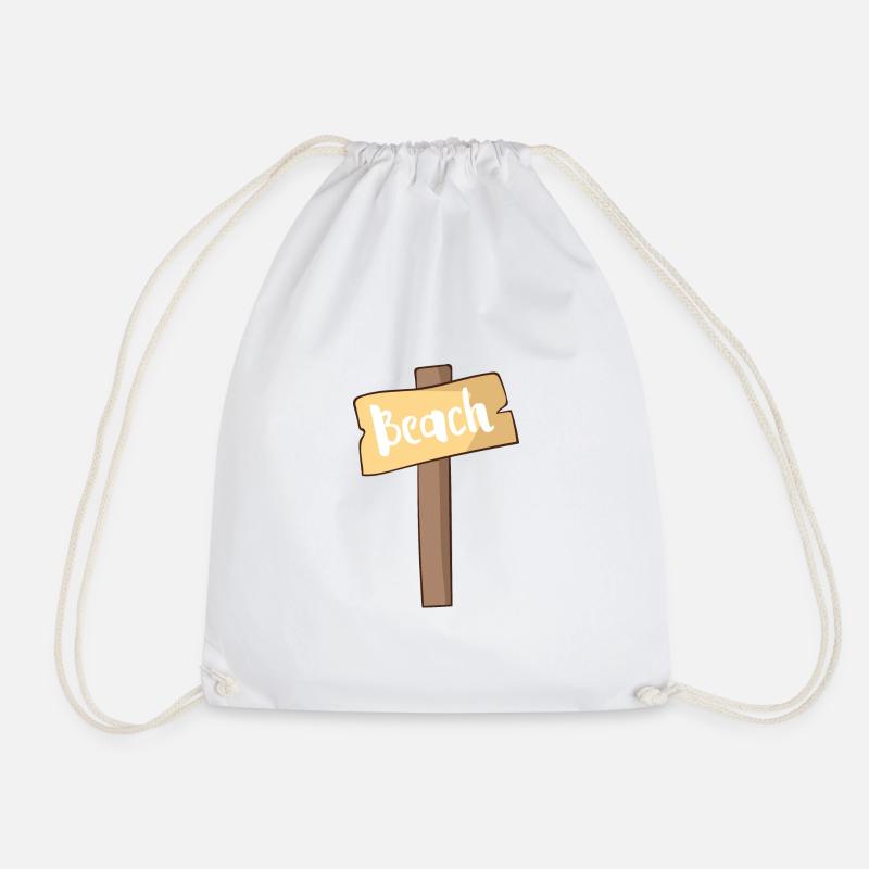 Beach - Drawstring Bag - white