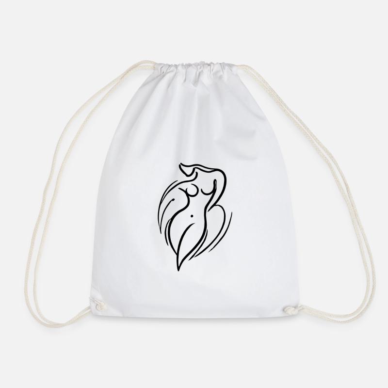 Line Form - Drawstring Bag - white