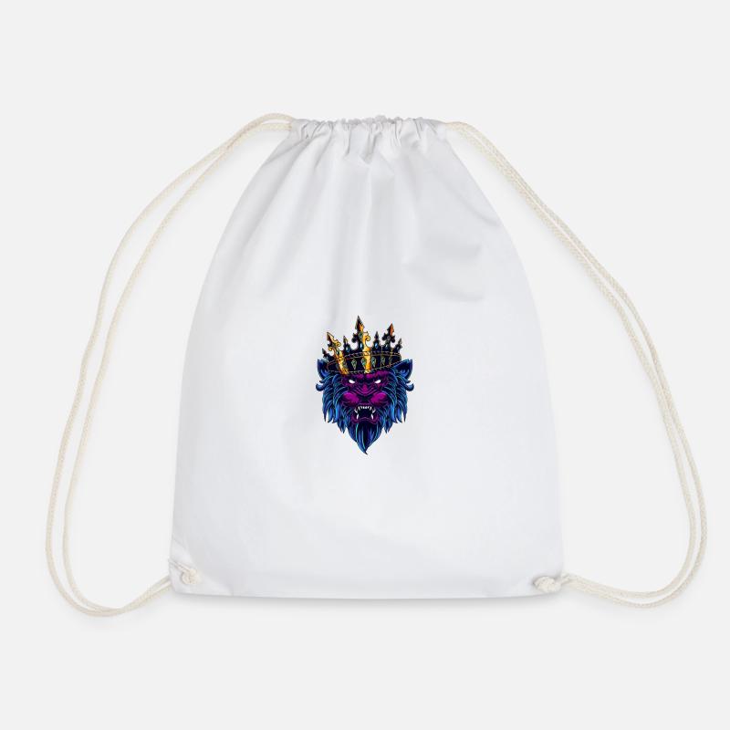 Gaming lion - Drawstring Bag - white