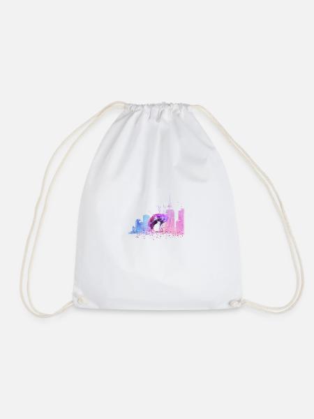 Katze im bunten Wasserfarben Design *UNISEX* - Turnbeutel - Weiß