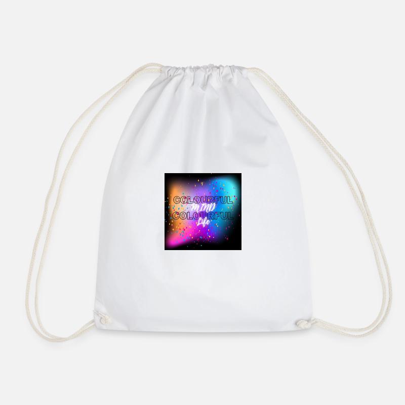 Colourful Mind Colourful Life tshirt - Drawstring Bag - white