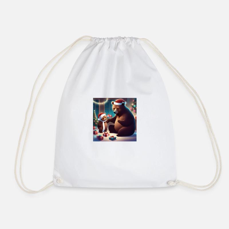 AI bears christmas - Drawstring Bag - white
