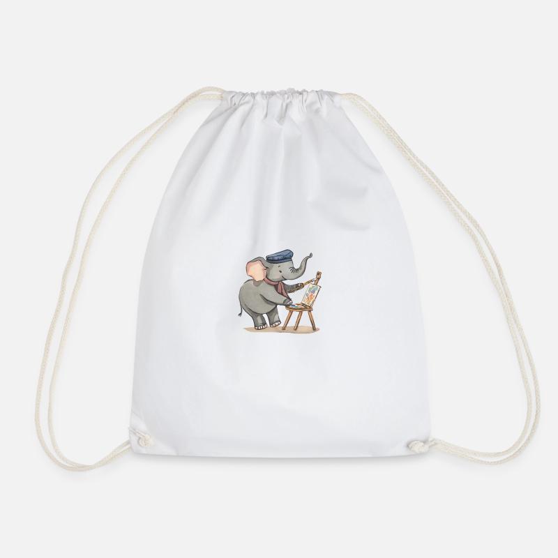 Artist Ella: Majestic Masterpieces - Drawstring Bag - white