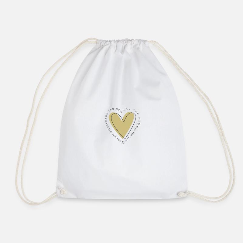 love you - Drawstring Bag - white