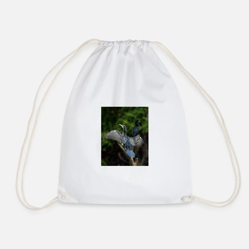 Stylish bird - Drawstring Bag - white