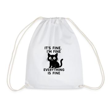 Mèmes de chat Tout va bien Chat drôle - Sac de sport léger - blanc - Devant