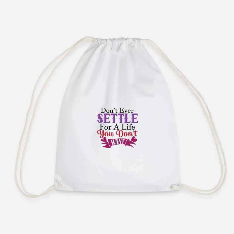 Settle You Don’t Want - Drawstring Bag - white