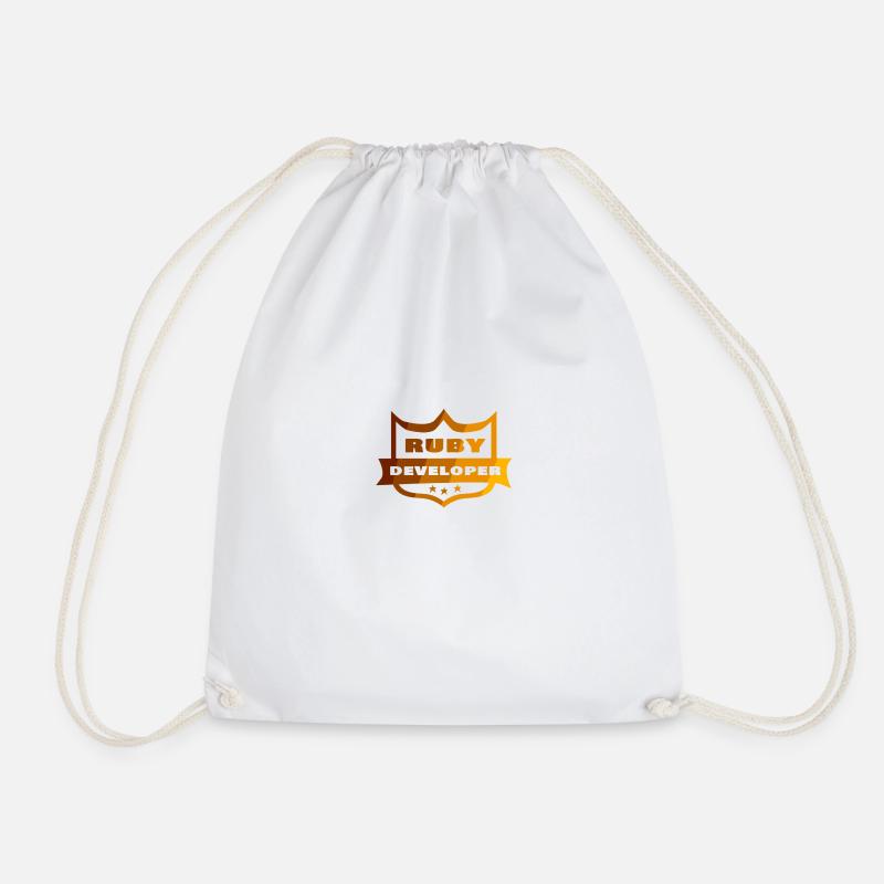 Ruby Developer - Drawstring Bag - white