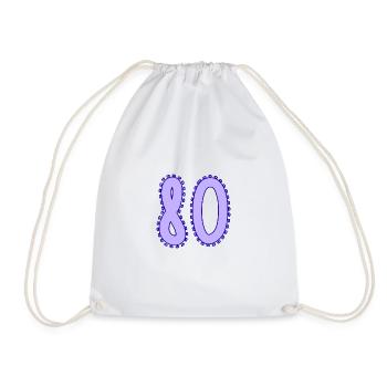 80. 80 YEARS. 80th ANNIVERSARY. 80 YEARS ANNIVERSARY. - Drawstring Bag - white - Front