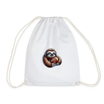 Cool Sloth Quarterback American Football - Drawstring Bag - white - Front