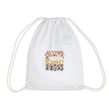 Herbst Vibes – Autumn, Coffee, Blanket & Books Pre - Turnbeutel - Weiß - Vorne