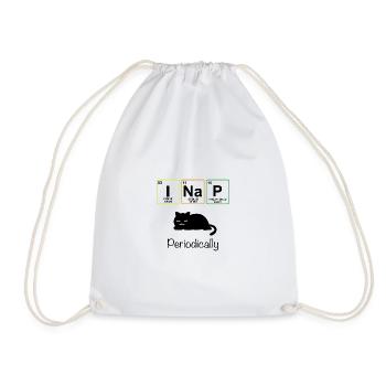 I Nap Periodically - Funny Science Cat Katze - Drawstring Bag - white - Front