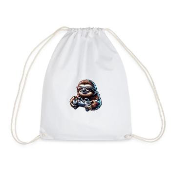 Conception mignonne de joueur paresseux et de nerd - Sac de sport léger - blanc - Devant