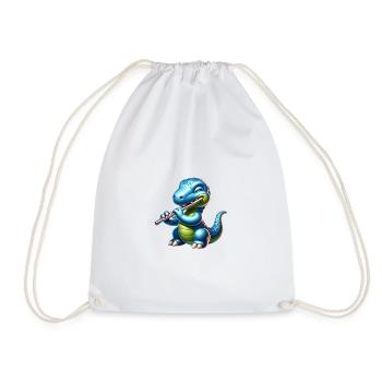 Conception musicale de flûte mignonne de jeu de dino - Sac de sport léger - blanc - Devant