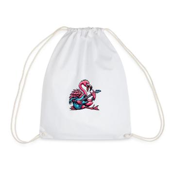 Flamingo avec guitare électrique fait vibrer votre monde - Sac de sport léger - blanc - Devant