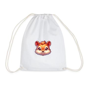 Cute Head Squirrel Nuts Animal Lover - Drawstring Bag - white - Front