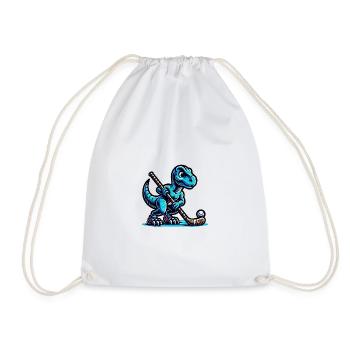 Dinosaurier Dino Feldhockey Spieler Team - Turnbeutel - Weiß - Vorne