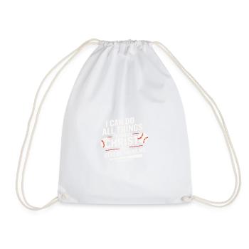 I can do everything through Christ Baseball Christian - Drawstring Bag - white - Front