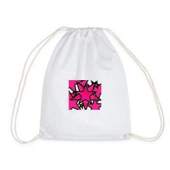 Kaleidoskopische Sternenexplosion Pink - Turnbeutel - Weiß - Vorne