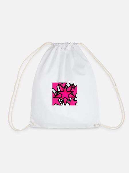Kaleidoskopische Sternenexplosion Pink - Turnbeutel - Weiß