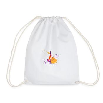 Conception de pêche drôle avec poisson et canne - Sac de sport léger - blanc - Devant