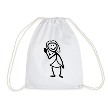 Friendly Girl - Drawstring Bag - white - Front