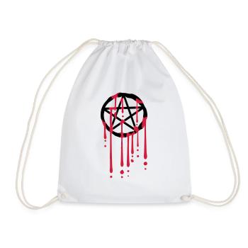 Gouttes de sang pentagramme - Sac de sport léger - blanc - Devant
