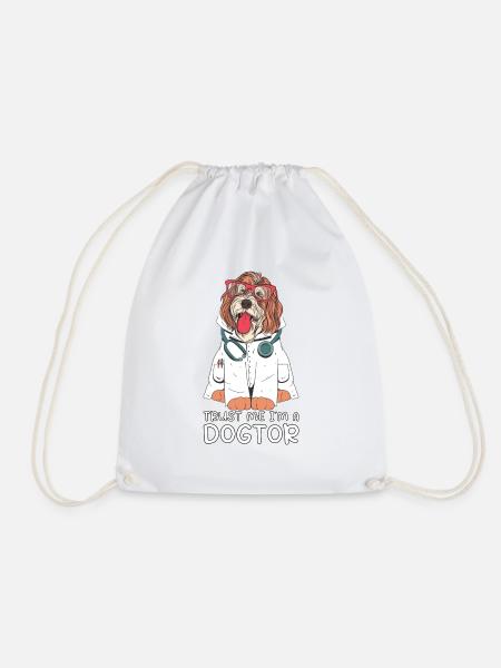 Trust me i´m a DOGTOR. Lustiges Hundedesign. - Turnbeutel - Weiß
