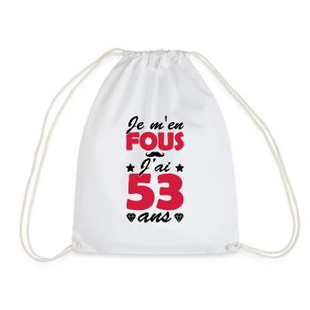 j'ai 53 ans / cadeau anniversaire 53 ans - Sac de sport léger - blanc - Devant