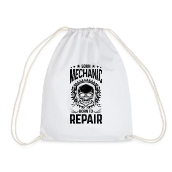 Born Mechanic Born To Repair Car Mechanic Car Love - Drawstring Bag - white - Front