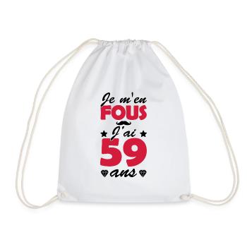 j ai 59 ans / cadeau anniversaire 59 ans - Sac de sport léger - blanc - Devant