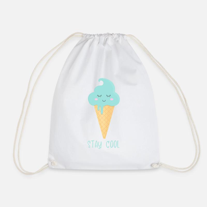 Ice cream cone "Stay Cool" - Drawstring Bag - white