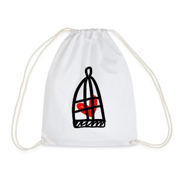 Caged heart - Drawstring Bag - white - Front