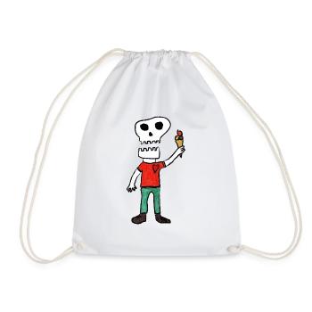 iScream SkullHeart - Turnbeutel - Weiß - Vorne