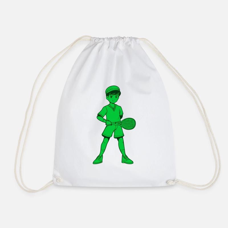 Tennis tennis player - Drawstring Bag - white