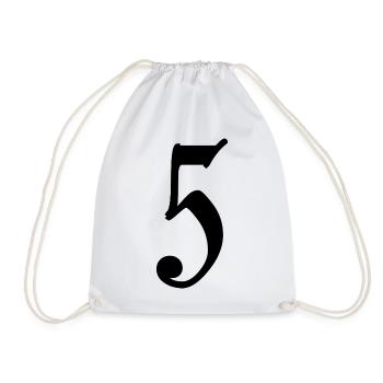 5. 5 YEARS. 5th ANNIVERSARY. 5 YEAR ANNIVERSARY - Drawstring Bag - white - Front