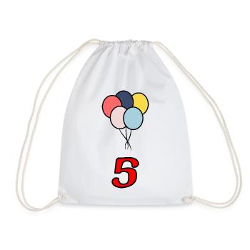 5. ANNIVERSARY. 5 YEARS. 5th ANNIVERSARY - Drawstring Bag - white - Front