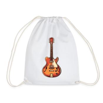 Vintage E-Gitarre Illustration - Turnbeutel - Weiß - Vorne
