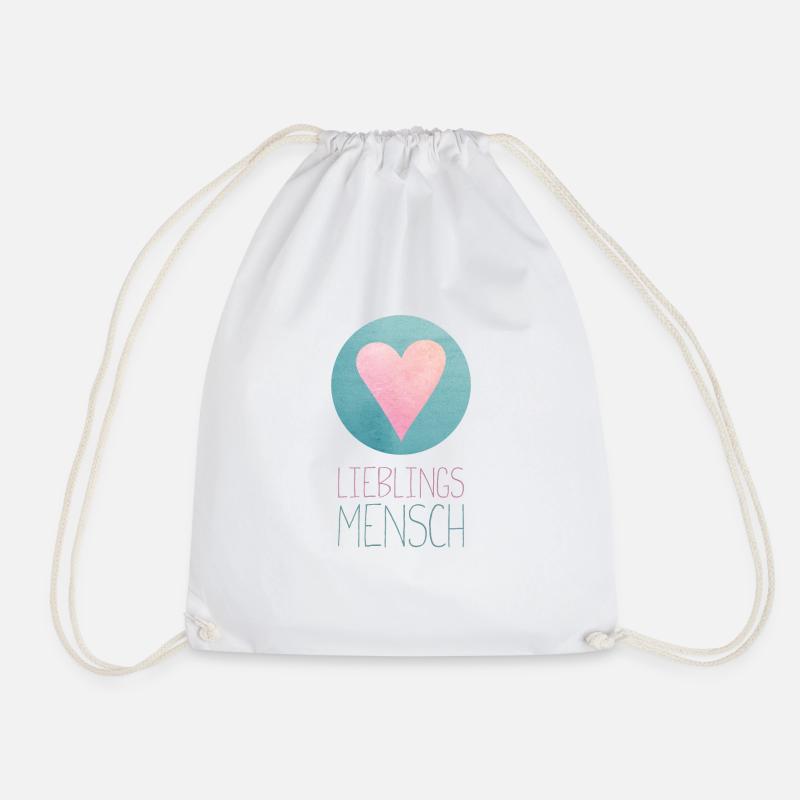 favourite human being - Drawstring Bag - white