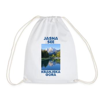 Jasna Lake Slovenia Souvenir Kranjska Gora - Drawstring Bag - white - Front